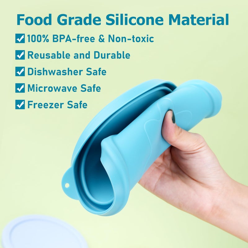 VIOTIIN 4 Cup Round Silicone Replacement Lids for Pyrex 7201-PC Glass Bowls, 4 Pack Storage Cover, Microwave & Dishwasher & Freezer Safe (Container not Included) - Image 3