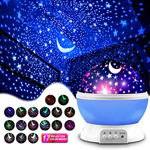 MOKOQI Star Projector Night Light for Kids, Kid Night Light Projector with Glow in The Dark Stars, Nightlight for Kids Room Decor, Gifts for 3 4 5 6 Year Old Boys Birthday Toys Blue - Image 2