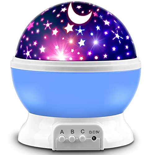 MOKOQI Star Projector Night Light for Kids, Kid Night Light Projector with Glow in The Dark Stars, Nightlight for Kids Room Decor, Gifts for 3 4 5 6 Year Old Boys Birthday Toys Blue - Image 1