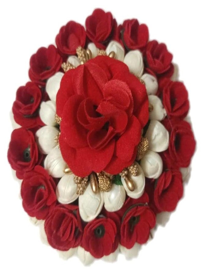 Maahal Artificial Flower Hair Bun Gajra Bridal Hair Styling Accessories Women and Girls-Pack of 01-RW - Image 2