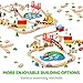 SYNCFUN 110PCS Wooden Train Set Toy Magnetic Trains with Wooden Track Set for Kids Ages 38 City Scene Railway Set Perfect Easter Birthday Gift for Grandkids Toddlers Boys Girls - Image 4