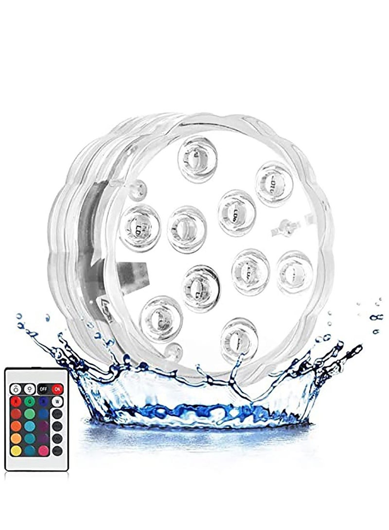 Y&D Tub Lights, Pool Lights Underwater with RF Remote, LED Changing Pond Magnets, Suction Cups, Waterproof Submersible for Swimming Fish Tanks - Image 1