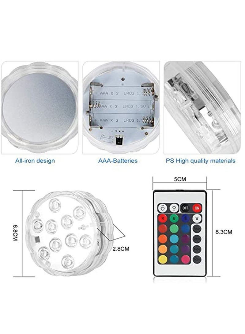Y&D Tub Lights, Pool Lights Underwater with RF Remote, LED Changing Pond Magnets, Suction Cups, Waterproof Submersible for Swimming Fish Tanks - Image 2