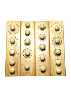 NIBEMINENT Montessori Wooden Cylinder Socket Family Pack Early Learning Education Toy 16x16x3.5cm  - Image 2