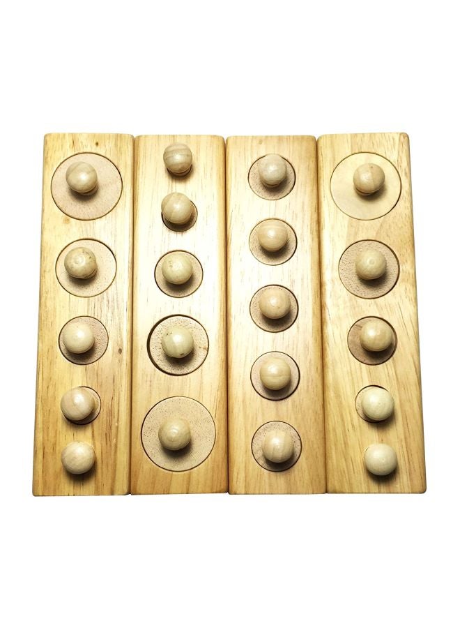 NIBEMINENT Montessori Wooden Cylinder Socket Family Pack Early Learning Education Toy 16x16x3.5cm - Image 2