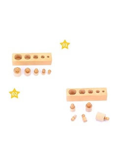 NIBEMINENT Montessori Wooden Cylinder Socket Family Pack Early Learning Education Toy 16x16x3.5cm  - Image 4