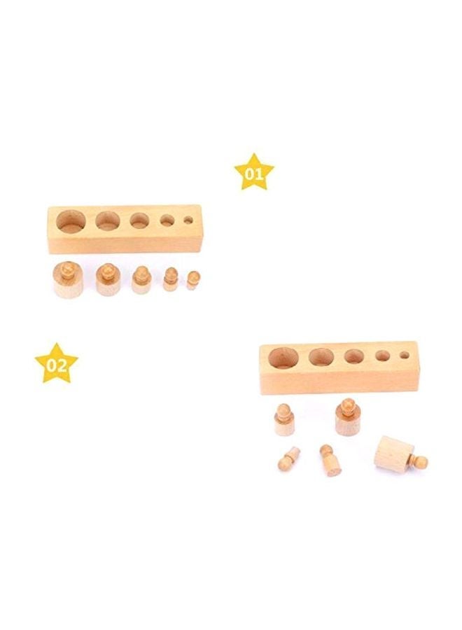 NIBEMINENT Montessori Wooden Cylinder Socket Family Pack Early Learning Education Toy 16x16x3.5cm - Image 4