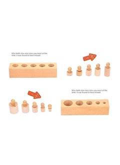 NIBEMINENT Montessori Wooden Cylinder Socket Family Pack Early Learning Education Toy 16x16x3.5cm  - Image 3