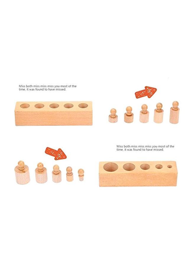 NIBEMINENT Montessori Wooden Cylinder Socket Family Pack Early Learning Education Toy 16x16x3.5cm - Image 3