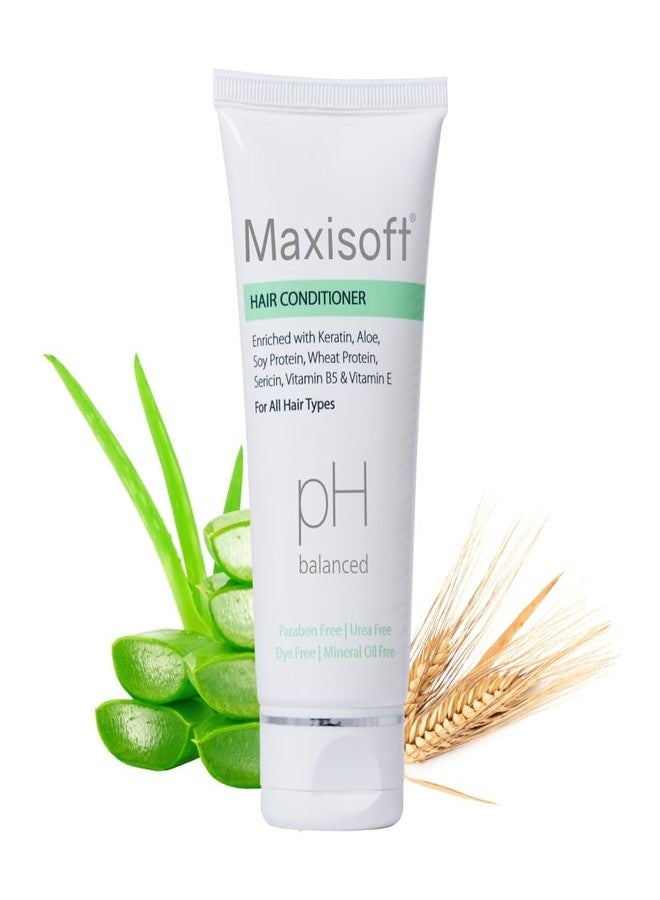 Maxisoft Hair Conditioner | Keratin, Aloe & Protein Rich | Repairs Dry, Frizzy & Damaged Hair | Smooth, Soft & Nourished Finish | pH Balanced, Paraben Free | For Men & Women | (100 ml Pack of 1) - Image 1