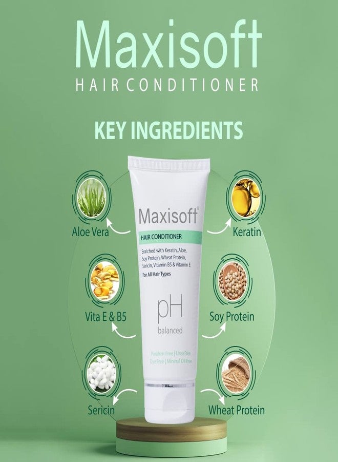Maxisoft Hair Conditioner | Keratin, Aloe & Protein Rich | Repairs Dry, Frizzy & Damaged Hair | Smooth, Soft & Nourished Finish | pH Balanced, Paraben Free | For Men & Women | (100 ml Pack of 1) - Image 5