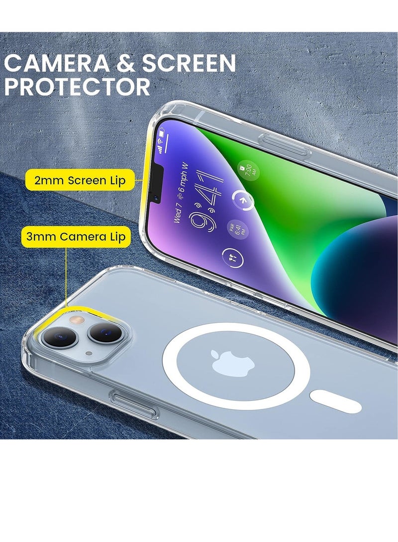 ten.tech Ten tech Magnetic Clear Case Designed for iPhone 13  – Compatible with MagSafe Charger, Support Magnetic Car Mount Wireless Charging, Soft Press Buttons Scratch Resistant – ten tech - Image 4