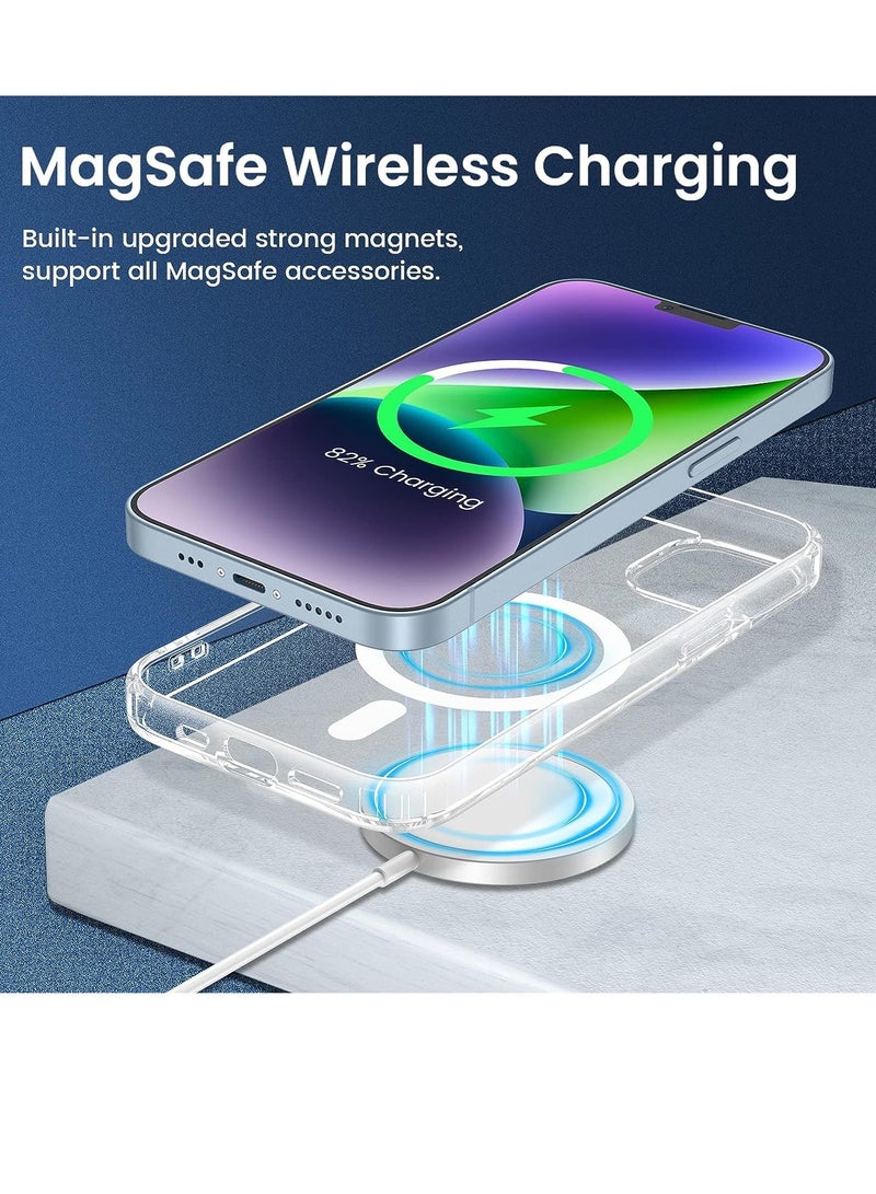 ten.tech Ten tech Magnetic Clear Case Designed for iPhone 13  – Compatible with MagSafe Charger, Support Magnetic Car Mount Wireless Charging, Soft Press Buttons Scratch Resistant – ten tech - Image 2