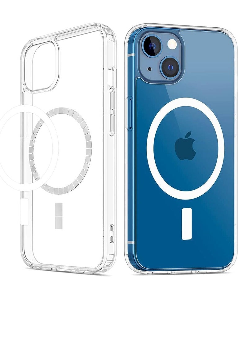 ten.tech Ten tech Magnetic Clear Case Designed for iPhone 13  – Compatible with MagSafe Charger, Support Magnetic Car Mount Wireless Charging, Soft Press Buttons Scratch Resistant – ten tech - Image 1