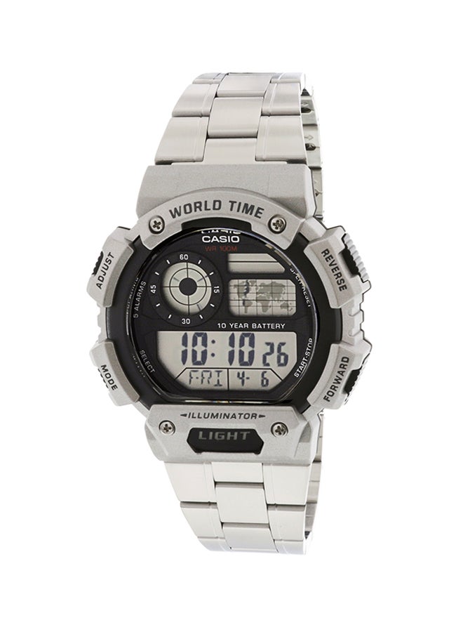 كاسيو ساعة يد شبابية رقمية مقاومة للماء طراز AE1400WHD-1AV - 48 مم - فضي للجنسين - Image 1