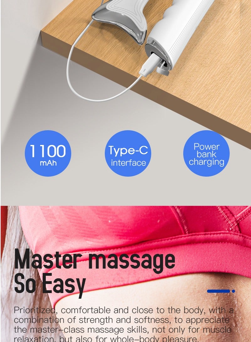 Loquat Cervical Spine Massager to Relax Shoulder and Neck Muscles Electric Fascia Knife（White） - Image 2