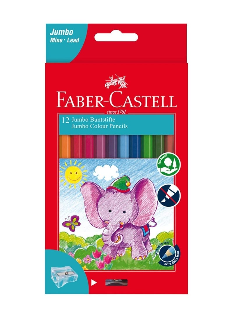 FABER-CASTELL 12-Piece Jumbo Wooden Colour Pencils Multicolour - Image 1