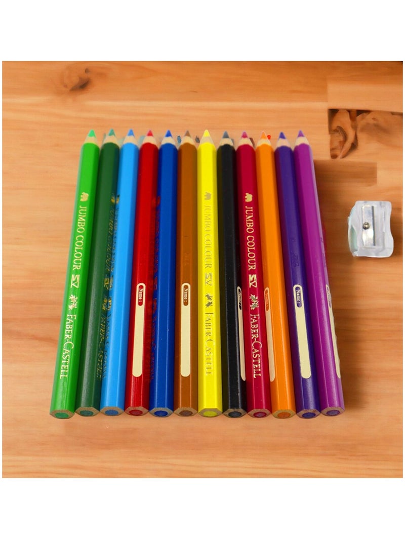 FABER-CASTELL 12-Piece Jumbo Wooden Colour Pencils Multicolour - Image 2