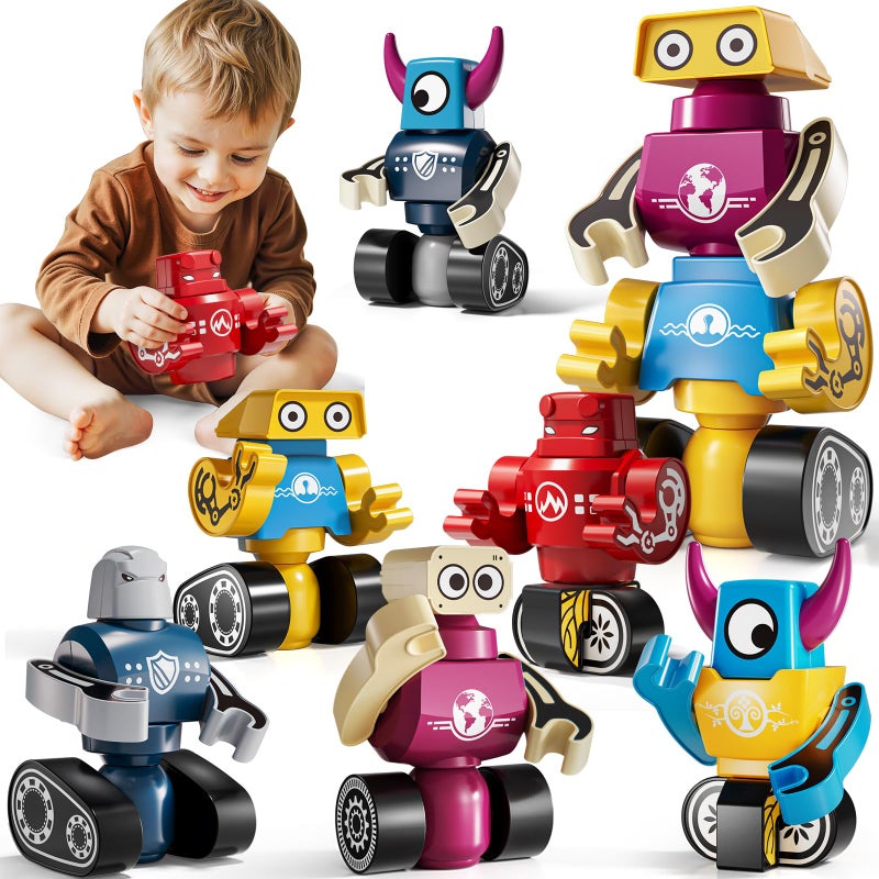 KIZONLY Magnets Robot Building Toys for Kids Ages 35 48  36 PCS Monsters Toys Robot Stacking Building Blocks Set with Storage Box Creative Learning Christmas and Birthday Gifts for Boys Girls 24 - Image 3