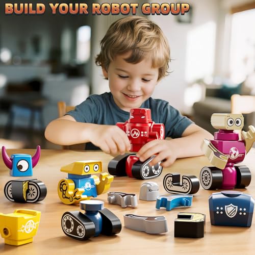 KIZONLY Magnets Robot Building Toys for Kids Ages 35 48  36 PCS Monsters Toys Robot Stacking Building Blocks Set with Storage Box Creative Learning Christmas and Birthday Gifts for Boys Girls 24 - Image 5