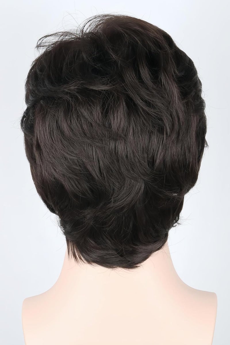 LeMarnia Mens Costume Wig 70s Wigs for Men Brown Short Curly Bouffant Wigs Halloween Costume Party Wig - Image 5