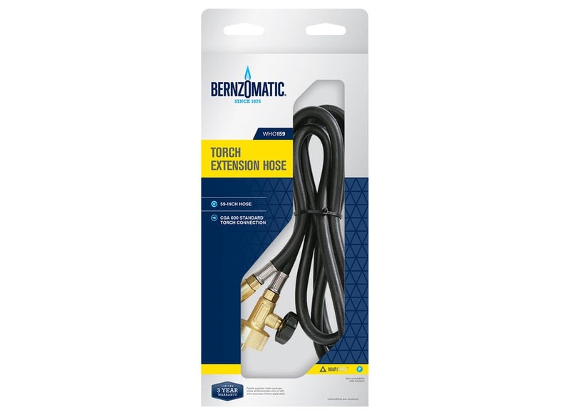 Bernzomatic طقم خرطوم تمديد WORTHINGTON CYLINDER 309336 لسخانات MapPro و Propane، بدون حجم، أصفر - Image 1