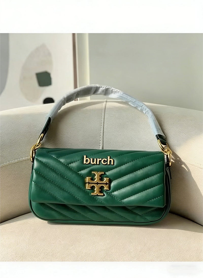 Tory Burch Baguette Camera bag embroidered rhombus underarm bag portable crossbody fashion shoulder bag women versatile 24*6*12CM - Image 1