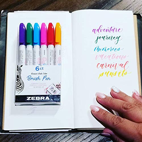 ZEBRA PEN Brush, Point, Assorted Colors, 6-Count ZEBRA FUNWARI PEN ST 6/PKG, 6-Pack - Image 5