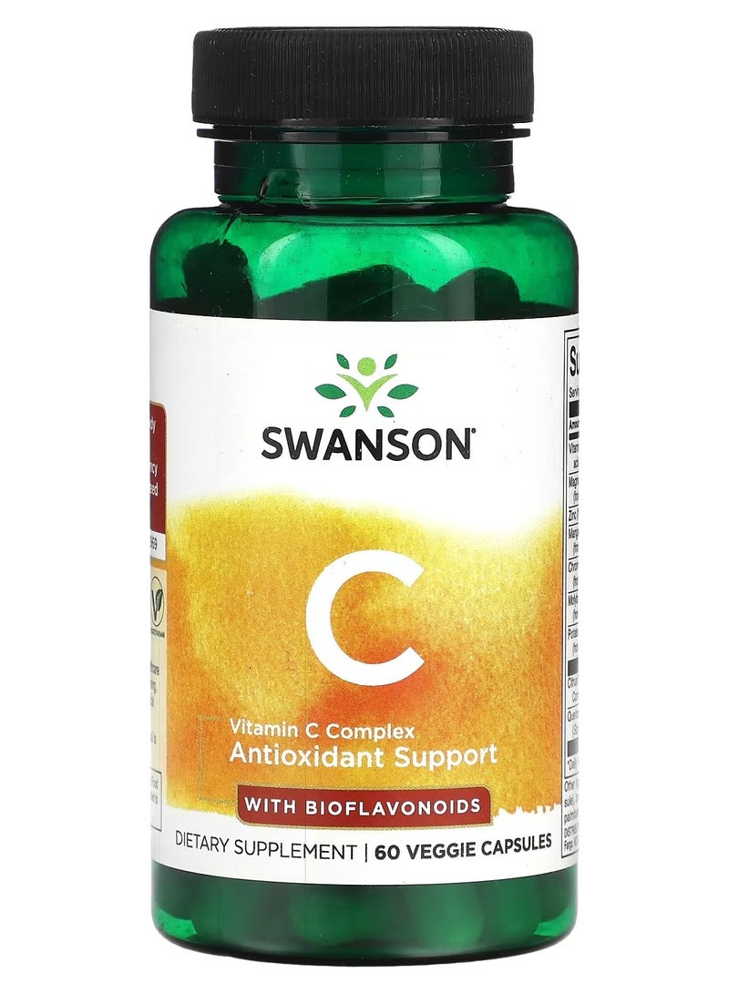 سوانسون، مركب فيتامين سي مع بيوفلافونويد، 60 كبسولة نباتية