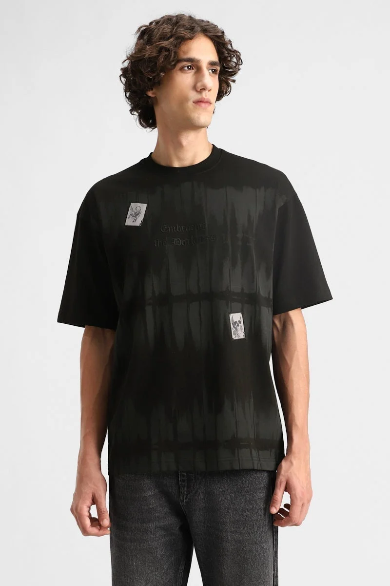 سنيتش تيشيرت مطرز برسومات الهالوين بقصة بوكس فيت