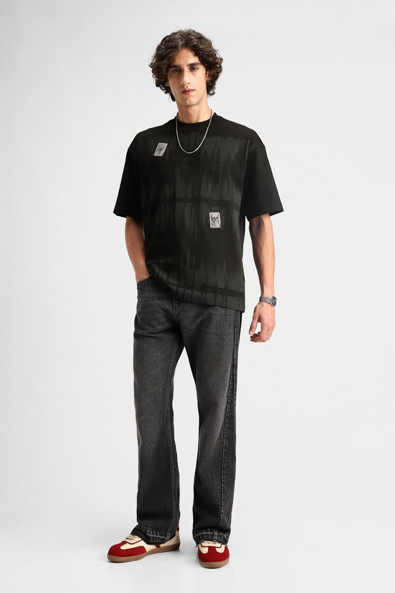SNITCH Box Fit Embroidered Halloween Graphic T-Shirt - Image 4
