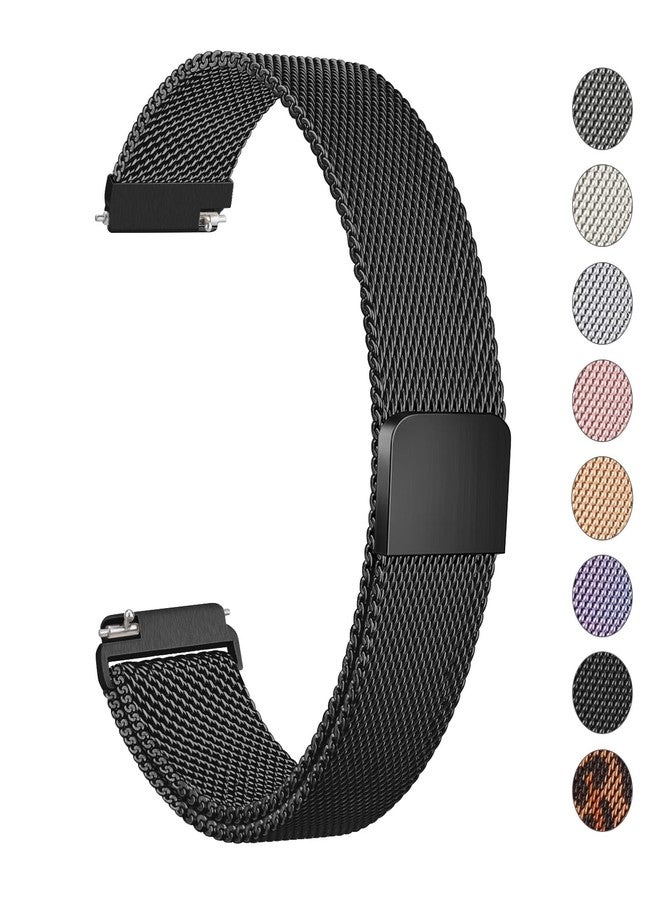 Mugust Veryfit Smart Watch Bands for IDW13, IDW16, IDW19 Smartwatch, Stainless Steel Metal Replacement Bracelet Strap for Fitpolo IDW13/Woneligo W13/FITVII HM57, ENOMIR/TOOBUR/MILOUZ/Gydom/Faweio/Veryfit IDW19 (Black) - Image 1
