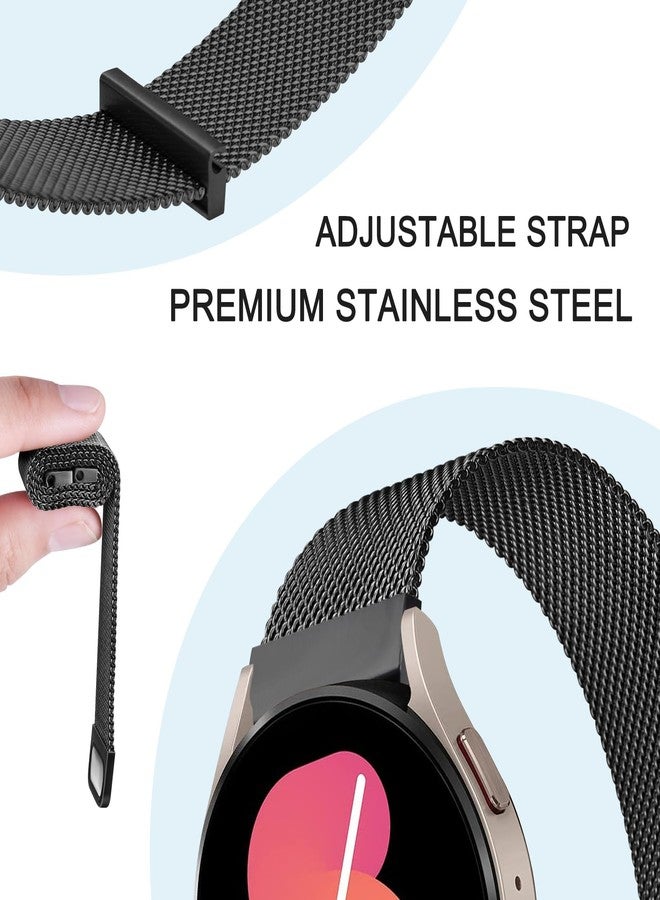 Mugust Veryfit Smart Watch Bands for IDW13, IDW16, IDW19 Smartwatch, Stainless Steel Metal Replacement Bracelet Strap for Fitpolo IDW13/Woneligo W13/FITVII HM57, ENOMIR/TOOBUR/MILOUZ/Gydom/Faweio/Veryfit IDW19 (Black) - Image 4