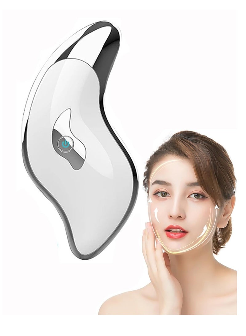 SOLARAE Electric Gua Sha Facial Tool, Face and Neck Sculpting Tool/Lift Device - Heated & Blue & Red Light Vibration Massager, Anti-Aging & Wrinkles, Massage Tool, Relieve Tensions and Reduce Puffiness, White - Image 1