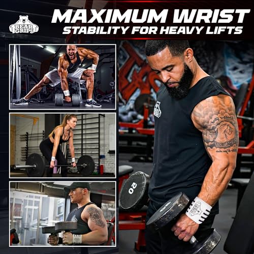 Bear Grips Weight Lifting Wrist Straps | Extra Strength Gym Wrist Wraps - 12' & 18' - Two Per Pack - For Men & Women - Image 4
