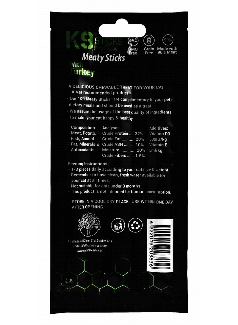 K9 Meaty Sticks Cat Treat Sticks with Turkey – 3 sticks - Image 2