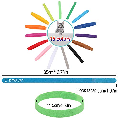 FEBSNOW 15 Pcs Puppy Whelping Collars Newborn Pet Collars Double-sided Soft Adjustable ID Bands Puppy Id Collars for Newborn Pet Dog Cat 15 Colors - Image 2