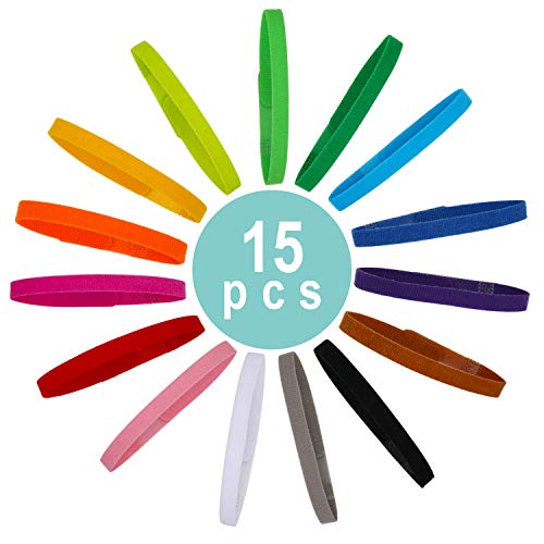 FEBSNOW 15 Pcs Puppy Whelping Collars Newborn Pet Collars Double-sided Soft Adjustable ID Bands Puppy Id Collars for Newborn Pet Dog Cat 15 Colors - Image 1