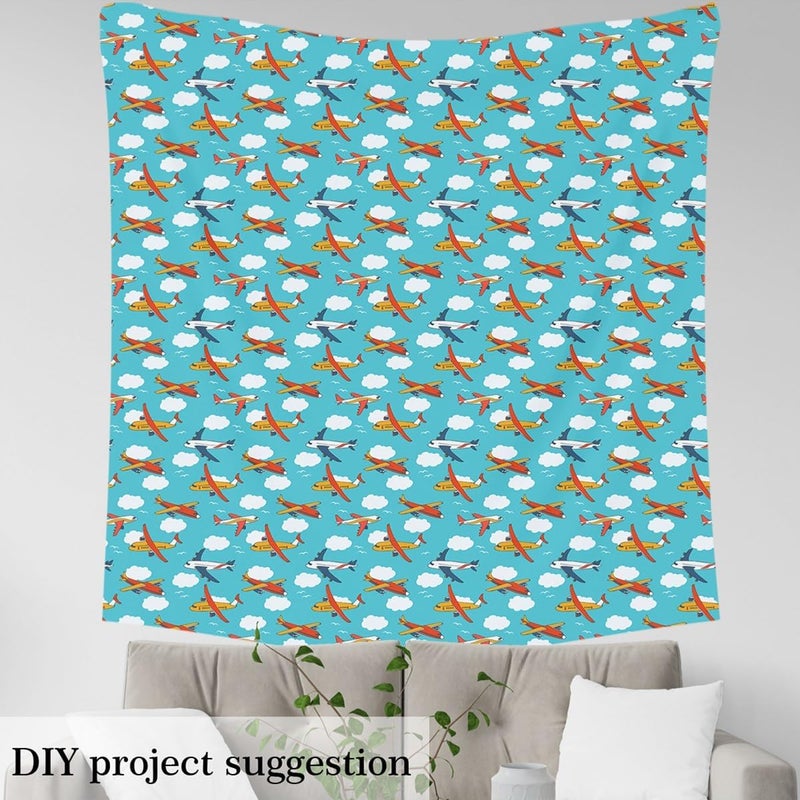 KSA market popular practical build Cartoon Airplane Fabric by The Yard - Blue Sky Cloud Hand Drawn Outdoor Boys Girls Aircraft Pattern Decor - Watercolor Planes Soft Flannel Polyester No Stretch Sewing Craft - 3 Yards,108" L x 59" W Simple upgraded construction Global standard processed material High precision lightweight material Easy clean surface General standard crafted Labor saving optimized design Season change compatible build Replaceable parts Global standard quality Modern versatile shape Trendy varied sizing alternatives Hot & cold climate compatible Global easy assemble picks Modern color selections Different assemble options Long term use design Temp fluctuation resistant crafted quality Condition adaptive build Market multi-use trusted quality Shock rubber edge Heat resistant Standard fit Easy lifting build Seasonal & permanent compatible - Image 4