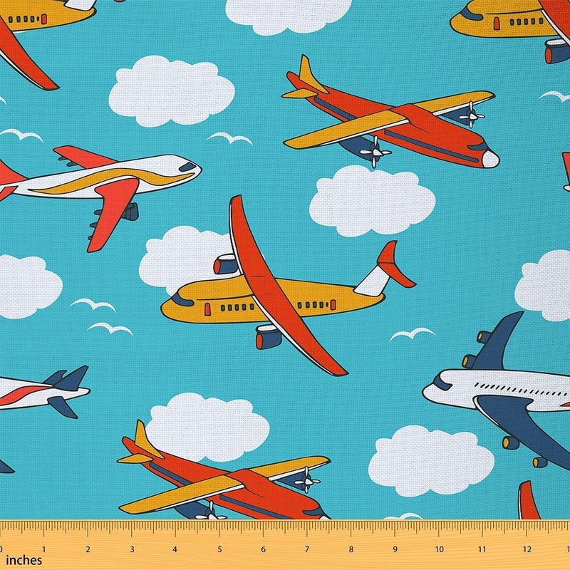 KSA market popular practical build Cartoon Airplane Fabric by The Yard - Blue Sky Cloud Hand Drawn Outdoor Boys Girls Aircraft Pattern Decor - Watercolor Planes Soft Flannel Polyester No Stretch Sewing Craft - 3 Yards,108" L x 59" W Simple upgraded construction Global standard processed material High precision lightweight material Easy clean surface General standard crafted Labor saving optimized design Season change compatible build Replaceable parts Global standard quality Modern versatile shape Trendy varied sizing alternatives Hot & cold climate compatible Global easy assemble picks Modern color selections Different assemble options Long term use design Temp fluctuation resistant crafted quality Condition adaptive build Market multi-use trusted quality Shock rubber edge Heat resistant Standard fit Easy lifting build Seasonal & permanent compatible - Image 1