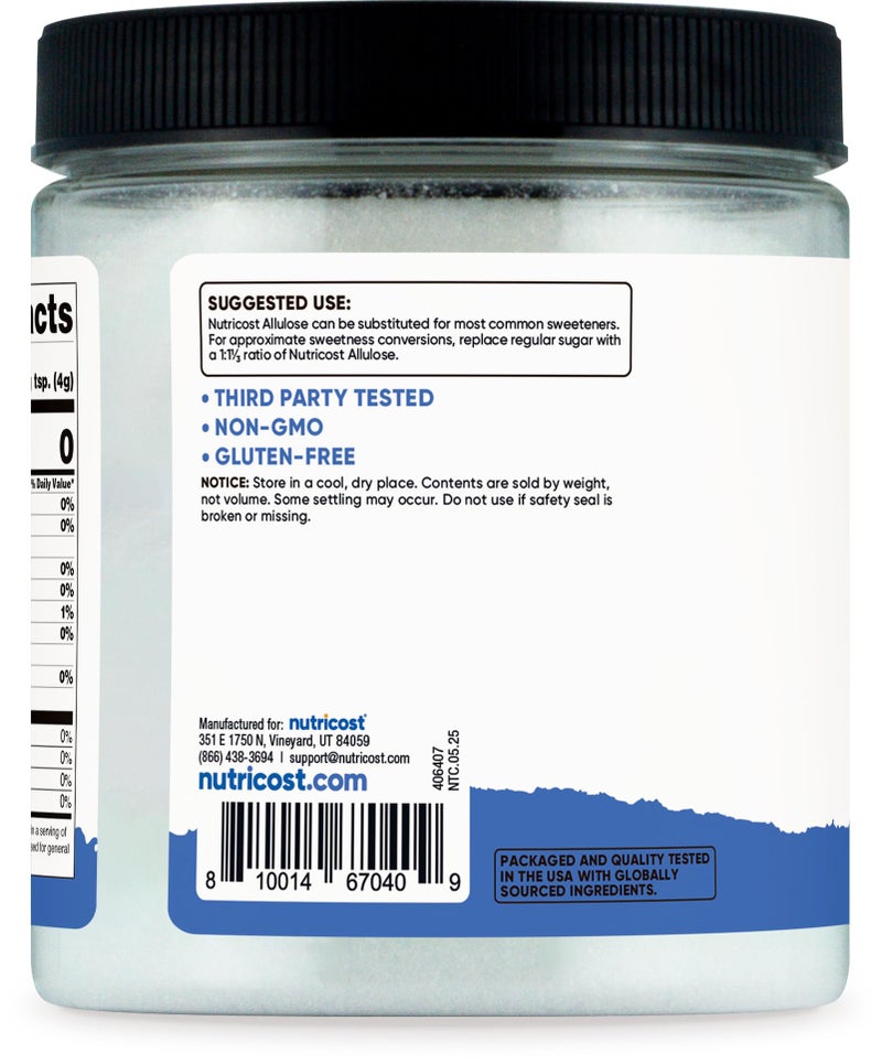 Nutricost Allulose Sweetener (1 LB) - KETO Sugar, 0 Calorie, Low Carb, Natural Sugar Alternative, Crystalline Powder - Image 4