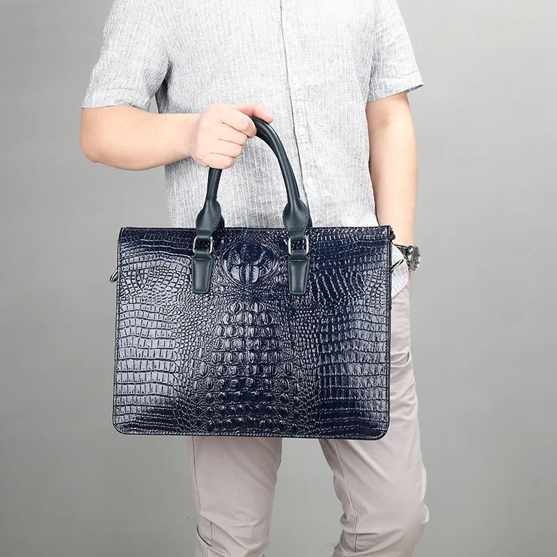 Y&D Men's Laptop Briefcase 14 Inch PU Leather Shoulder Bag – Stylish Business Tote Handbag for Men, Professional & Fashionable - Image 4