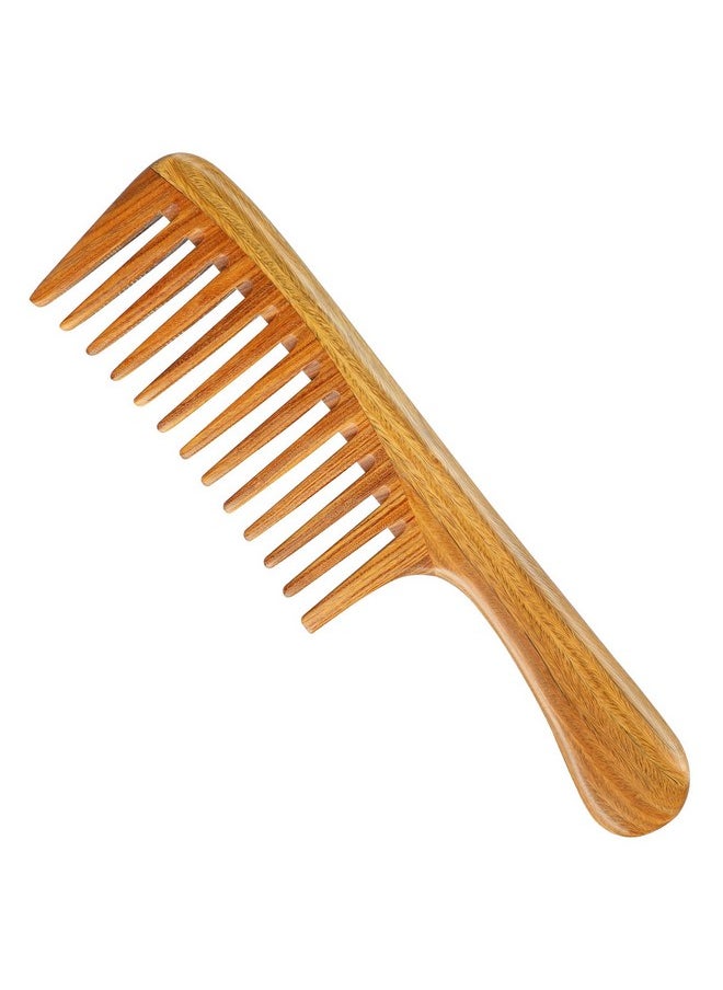OneDor - Handmade 100% Natural Green Sandalwood Hair Combs Antistatic Sandalwood Scent Natural Hair Detangler Wooden Comb (Extra Large Detangler Comb) - Image 1