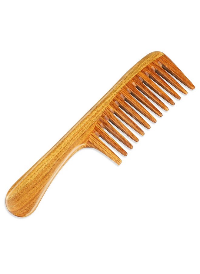 OneDor - Handmade 100% Natural Green Sandalwood Hair Combs Antistatic Sandalwood Scent Natural Hair Detangler Wooden Comb (Extra Large Detangler Comb) - Image 1