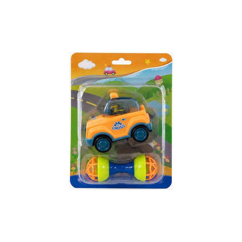 Cross Friction Powered Toy Car for Toddlers, Orange Push and Go Vehicle | Little Explorer - Image 2