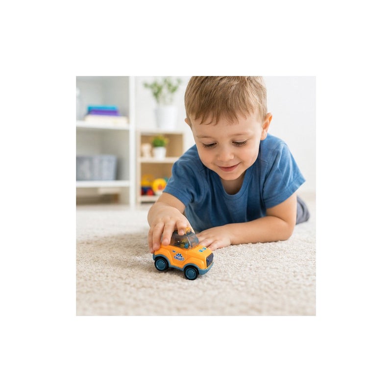 Cross Friction Powered Toy Car for Toddlers, Orange Push and Go Vehicle | Little Explorer - Image 3