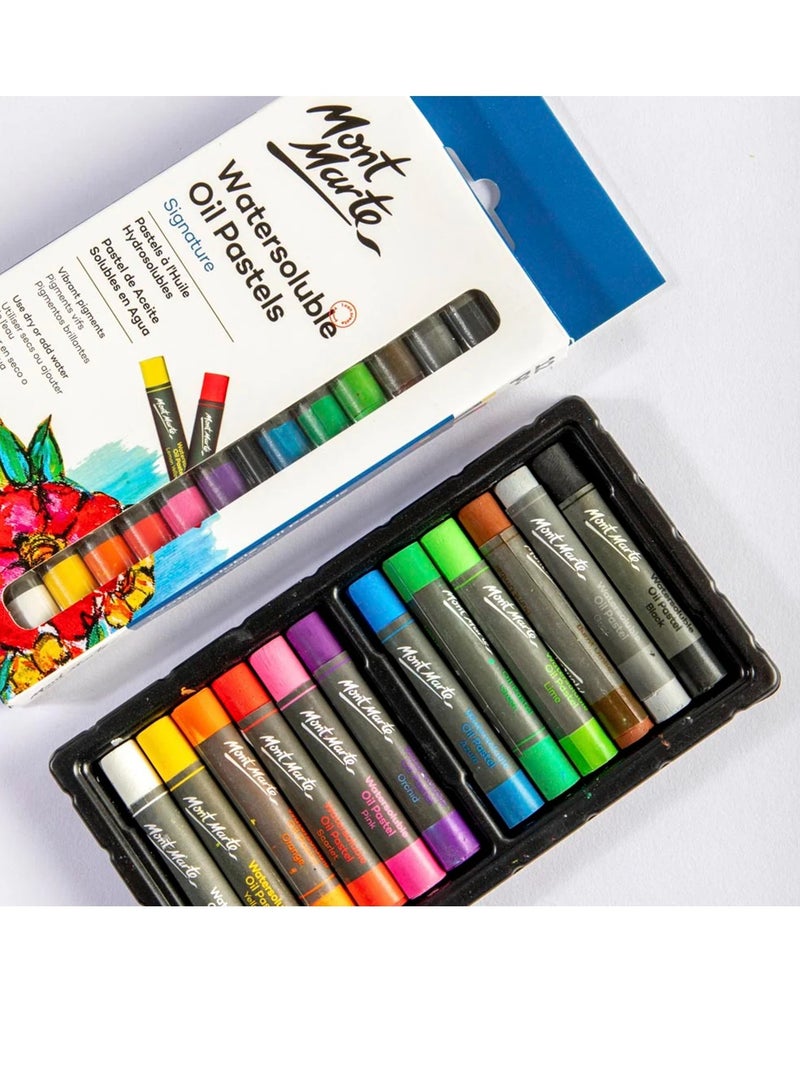 Mont Marte 12-Piece Signature Watersoluble Oil Pastels Multicolour - Image 5