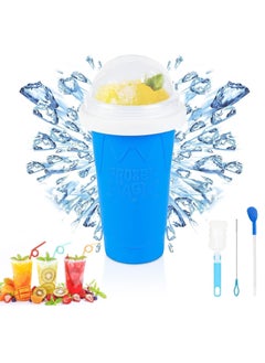 Slushie Maker Cup - TIK TOK Quick Frozen Magic Cup, Double Layers Slushie Cup, DIY Homemade Squeeze Icy Cup, Fasting Cooling Make And Serve Slushy Cup For Milk Shake, Smoothie