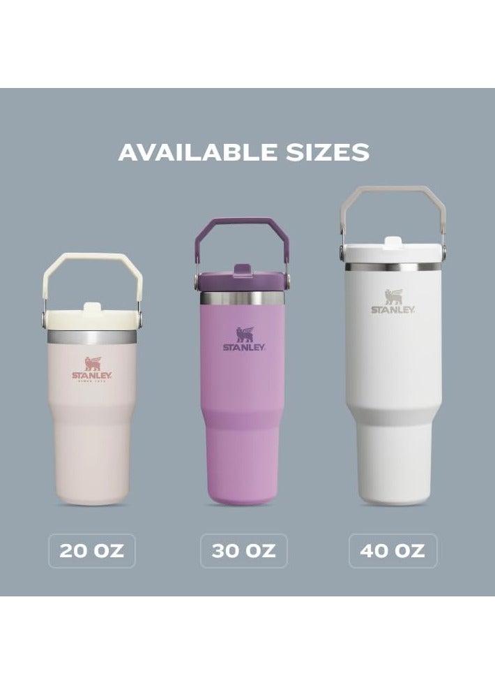 Stanley IceFlow Stainless Steel Tumbler with Straw - Vacuum Insulated Water Bottle for Home, Reusable Cup with Straw Leakproof Flip - Cold for 12 Hours or Iced for 2 Days, 30 Oz (Pink)