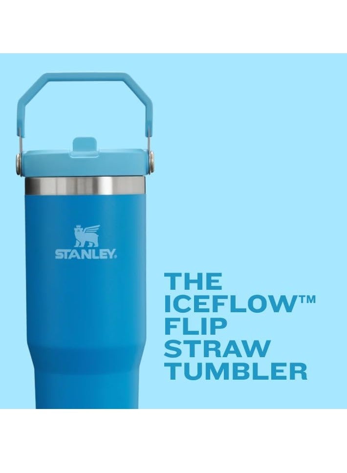 Stanley IceFlow Stainless Steel Tumbler with Straw - Vacuum Insulated Water Bottle for Home, Reusable Cup with Straw Leakproof Flip - Cold for 12 Hours or Iced for 2 Days, 30 Oz (Pink)